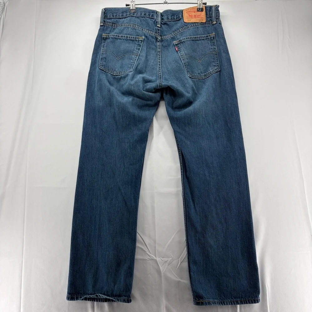 Vintage Levis 514 Straight Fit Mens Jeans Blue Denim Medium Wash 34x30